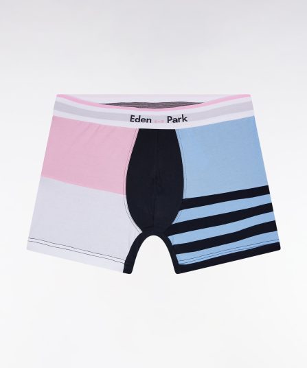 Boxer en jersey de coton colorblock ciel