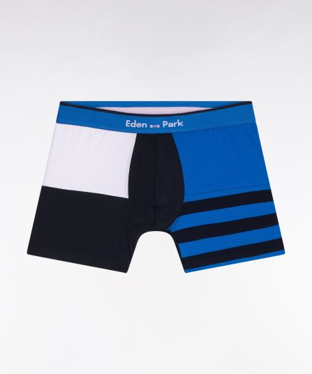 Boxer en jersey de coton colorblock bleu