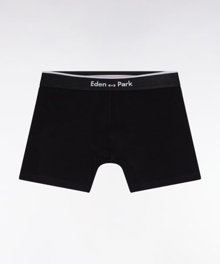 Boxer en jersey de coton noir à bande contrastée