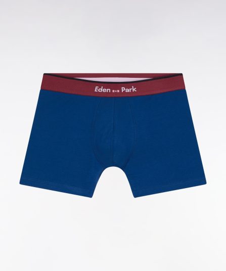 Boxer en jersey de coton bleu à bande contrastée