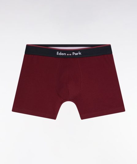 Boxer en jersey de coton bordeaux à bande contrastée