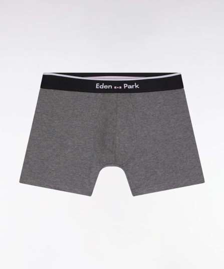 Boxer en jersey de coton gris foncé à bande contrastée