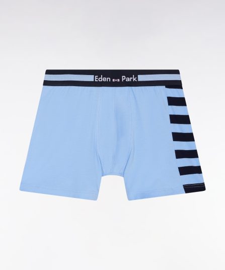 Boxer en jersey de coton ciel à détail rayé