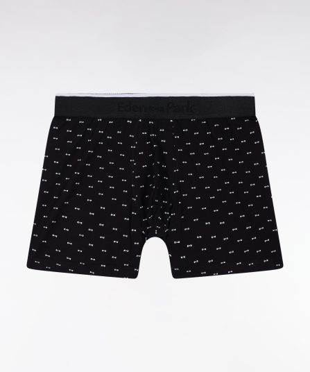 Boxer en jersey de coton micro-motifs nœuds papillon noir