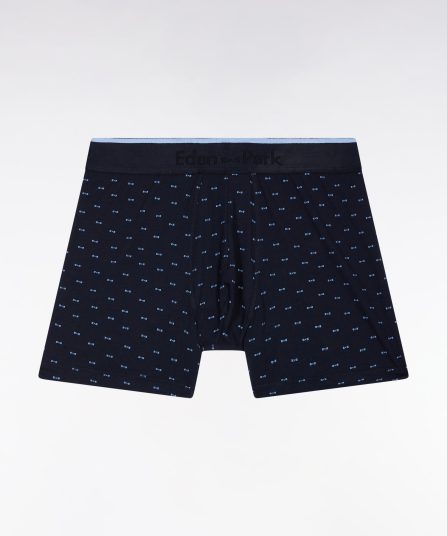 Boxer en jersey de coton à micro-motifs nœuds papillon bleu