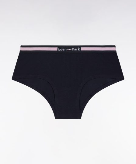 Culotte shorty en jersey stretch marine à logo