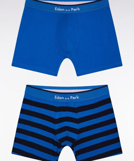 Lot de deux boxers en jersey de coton stretch bleu