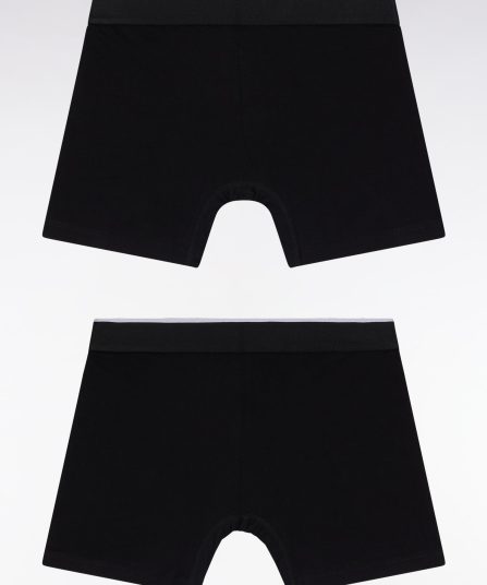 Lot de deux boxers en jersey de coton stretch colorblock gris foncé