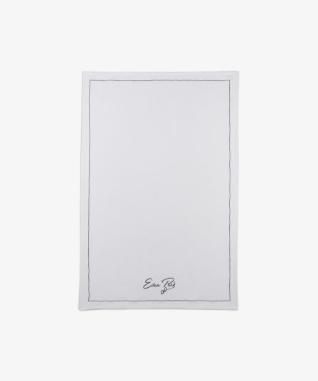 Serviette de bain à broderie blanche