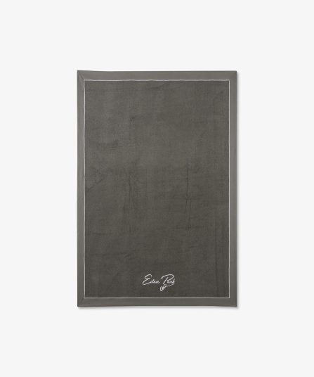 Serviette de bain à broderie grise