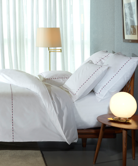 Housse de couette blanc, marine et rose - Décrochons la lune