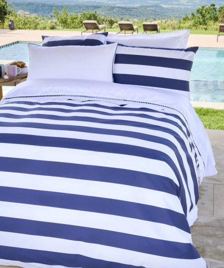 Housse de couette à rayures marine - A la recherche du ballon perdu