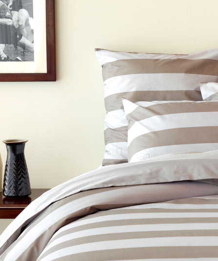 Housse de couette à rayures beige - A la recherche du ballon perdu