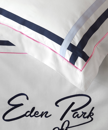 2 taies d'oreiller carrés marine ciel et rose - Talavalu