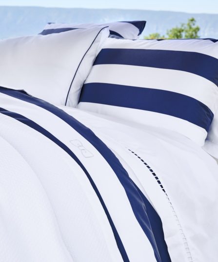 2 taies d'oreiller rectangulaires à rayures marine - A la recherche du Ballon perdu