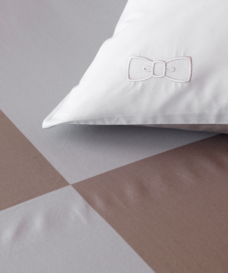 2 taies d'oreiller carrés coupées-cousues grises - Beau plongeon