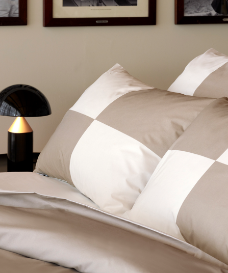 2 taies d'oreiller rectangulaires coupées-cousues beiges - Beau plongeon