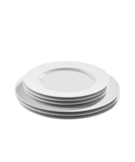 Lot de 6 assiettes à dessert blanches rondes en porcelaine de Limoges