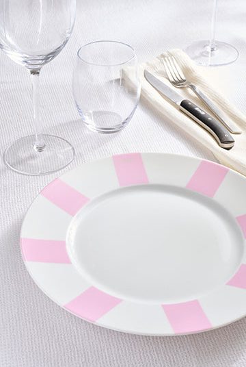 Lot de 6 assiettes roses en porcelaine de Limoges