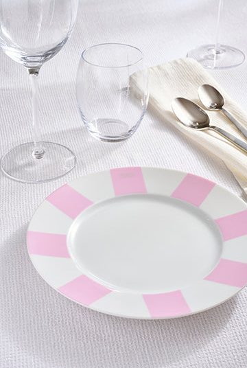 Lot de 6 assiettes à dessert creuses roses en porcelaine de Limoges