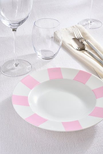 Lot de 6 assiettes à dessert roses en porcelaine de Limoges