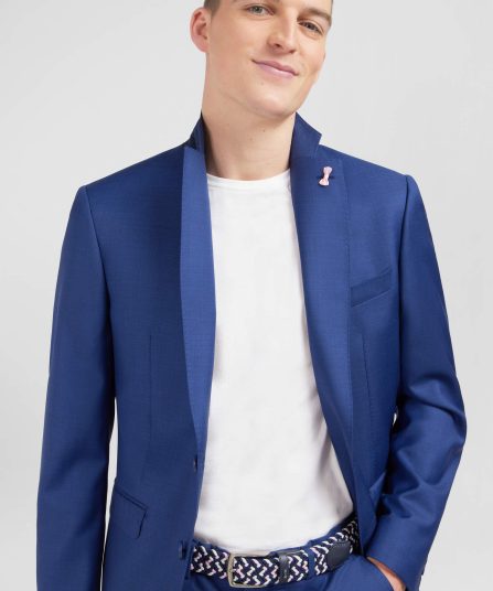 Costume regular en laine bleu