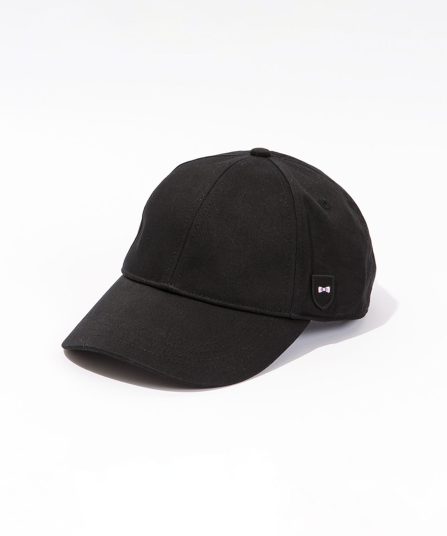 Casquette noire unie en coton