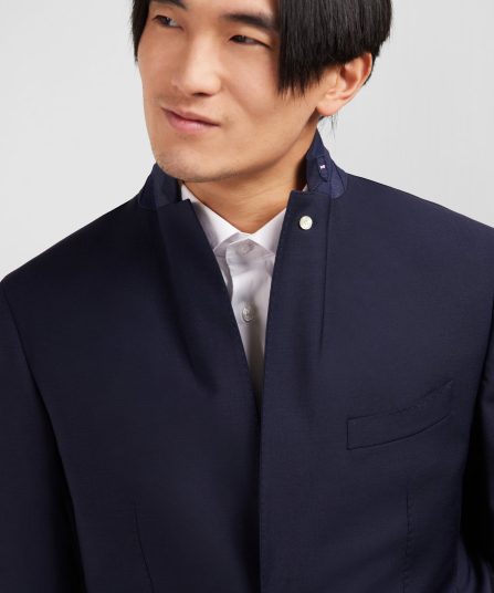 Blazer bleu foncé détails noeud en relief