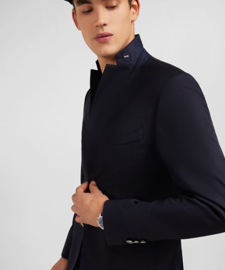 Blazer bleu marine slim fit 100 % laine