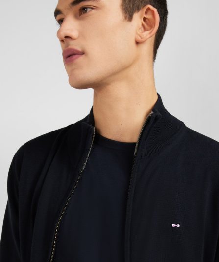 Cardigan noir zippé en coton