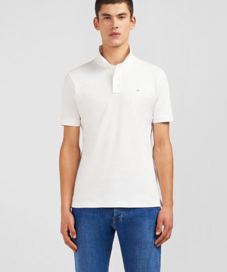 Polo blanc en coton pima stretch
