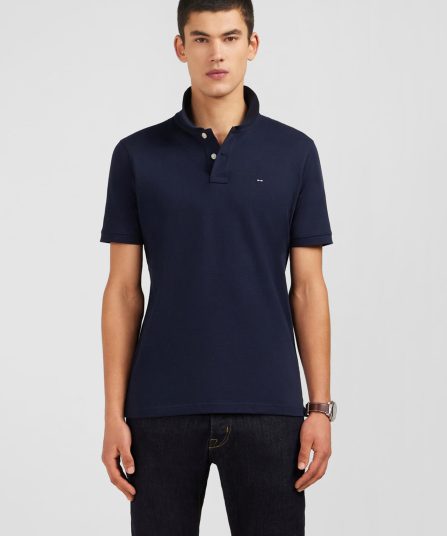Polo bleu marine en coton pima stretch