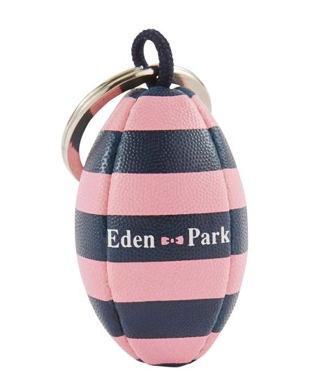 Porte-clés ballon de rugby cerclé en caoutchouc