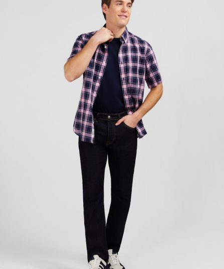 Jean bleu marine en coton extensible