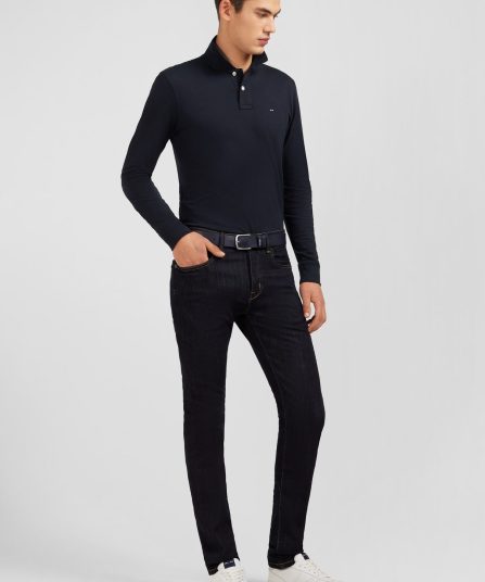 Jean bleu marine en coton extensible