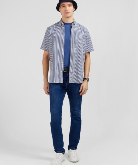 Jean slim bleu en coton extensible