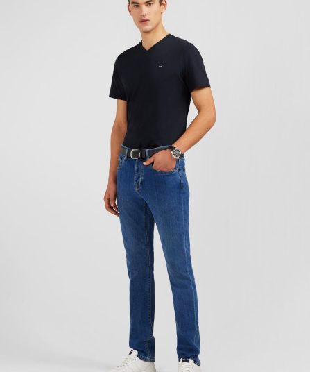 Jean bleu en coton stretch