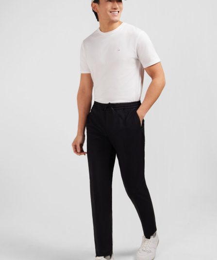 Pantalon taille élastiquée noir