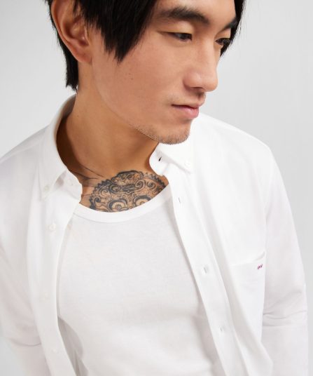 Chemise en coton pinpoint blanc