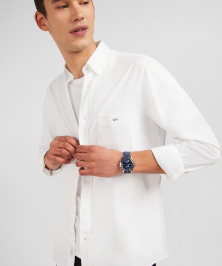 Chemise en coton pinpoint blanc