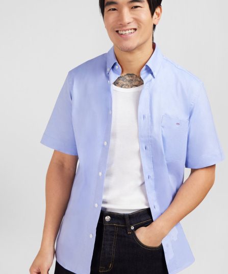 Chemisette bleu unie en coton