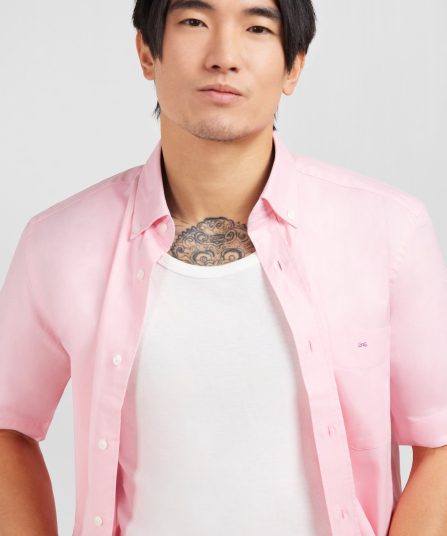 Chemisette rose unie en coton