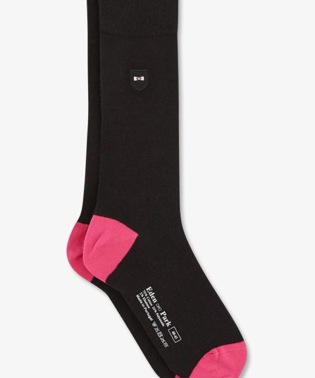 Chaussettes montantes noires color-block