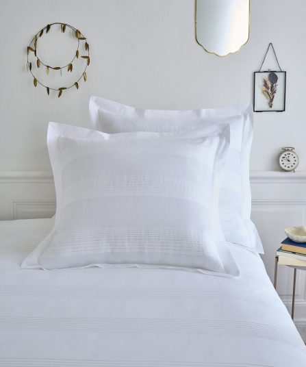 Lot de taies d'oreillers carrées en percale de coton blanche
