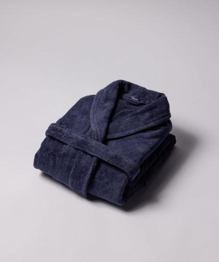Peignoir en coton éponge marine brodé